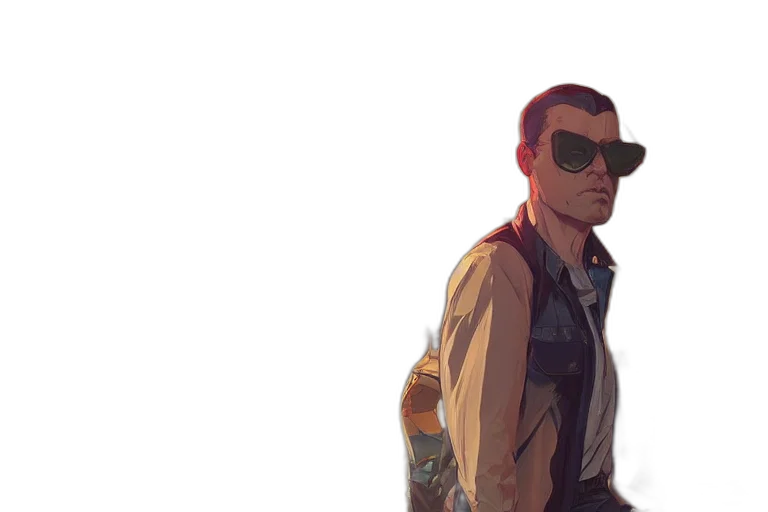 jacket, concept art, comic book art, cyberpunk transparent PNG cut-out