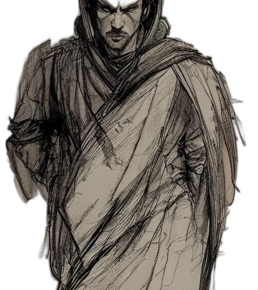 staff, jacket, face, sword transparent PNG cut-out
