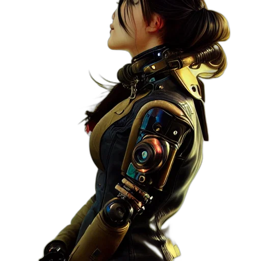 robot, staff, weapon, jacket transparent PNG cut-out