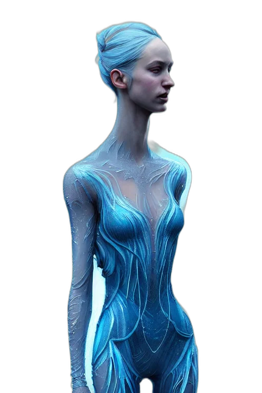 dress, robot, creature, hair transparent PNG cut-out