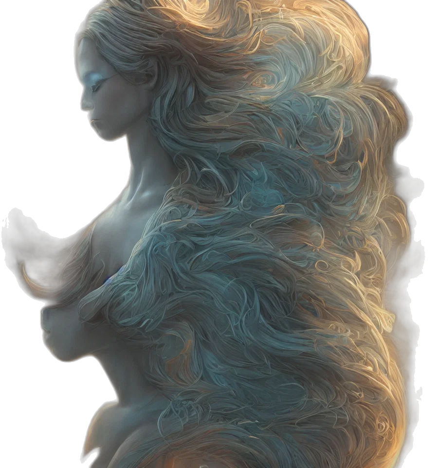 hair, dress, dragon, creature transparent PNG cut-out