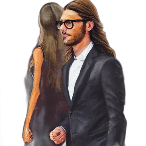 hair, photorealistic, oil painting, cartoon transparent PNG cut-out