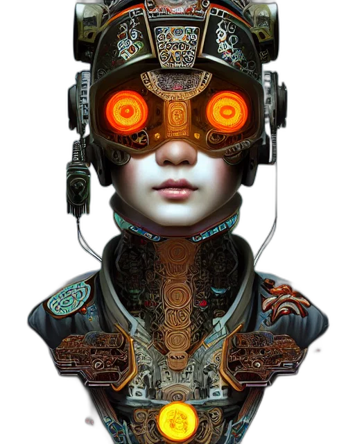 robot, mask, face, cyberpunk transparent PNG cut-out