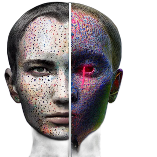 face, robot, mask, cyberpunk transparent PNG cut-out