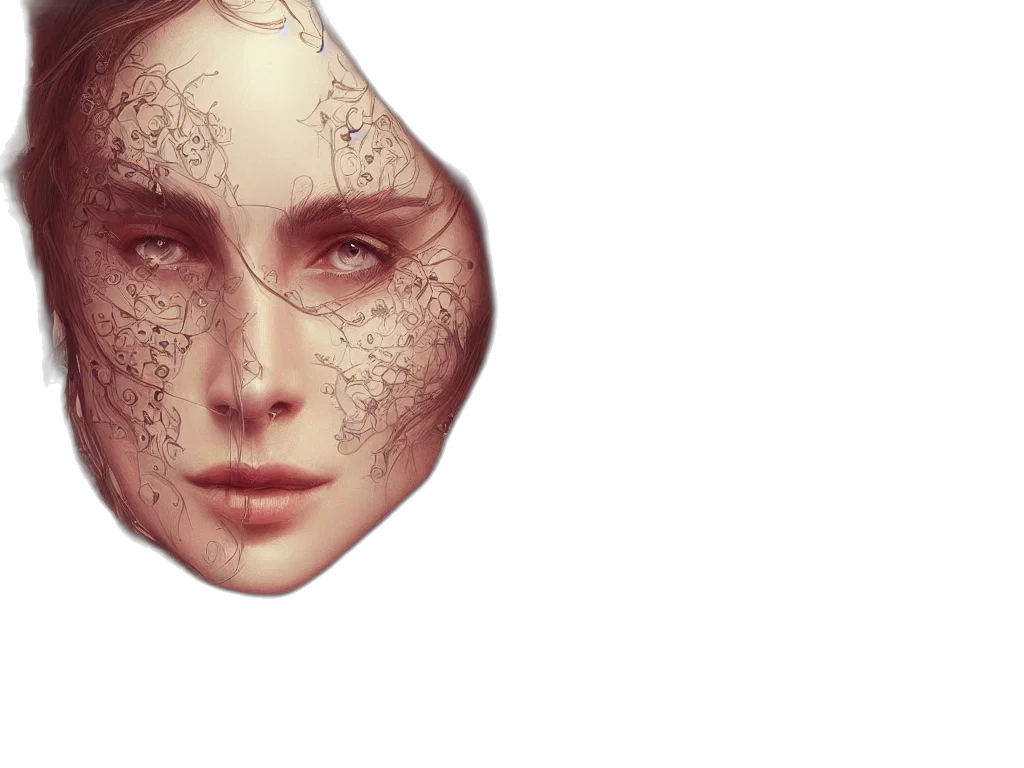 face, mask, crown, jewelry transparent PNG cut-out