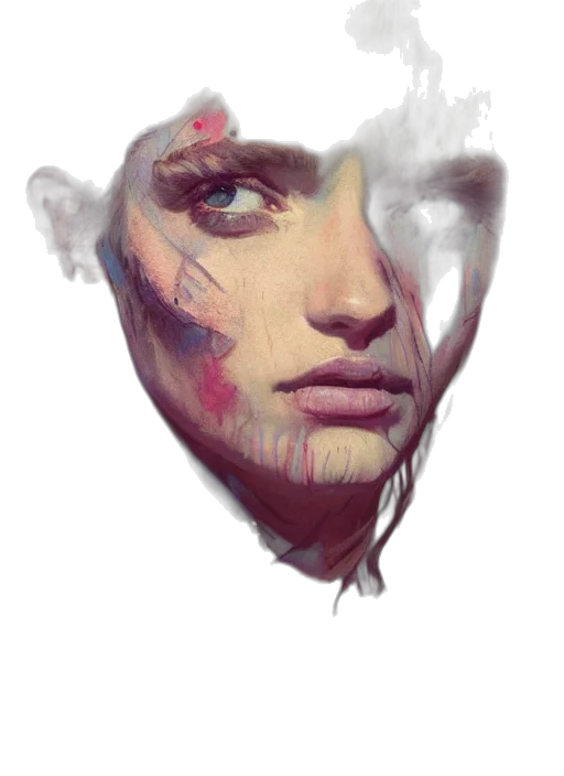 face, mask, creature, hair transparent PNG cut-out