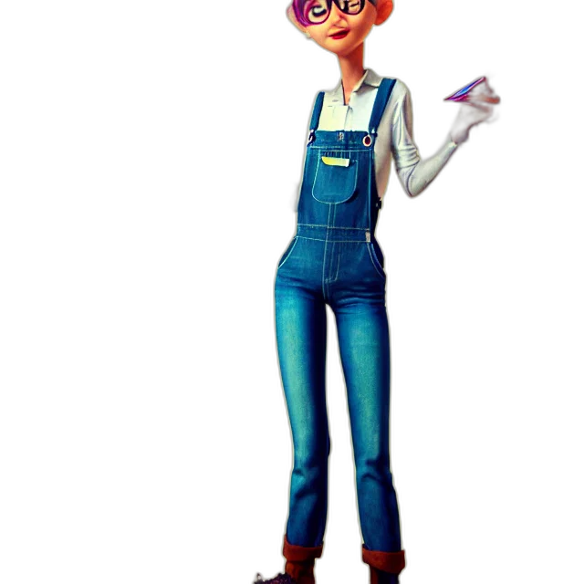 staff, robot, cartoon, 3d render transparent PNG cut-out