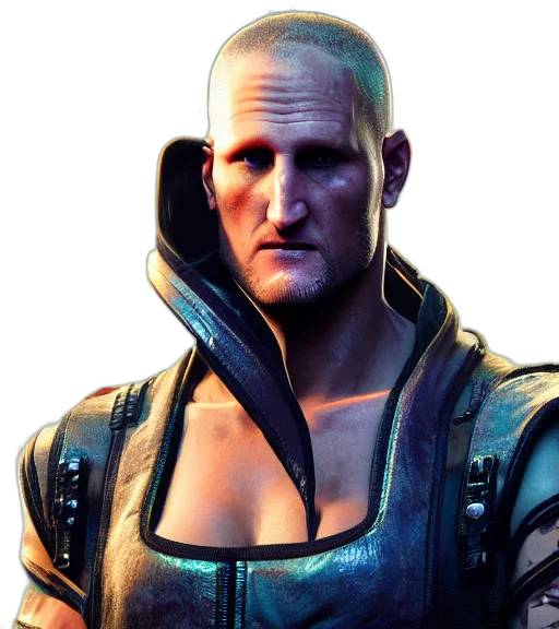 face, jacket, cyberpunk, concept art transparent PNG cut-out