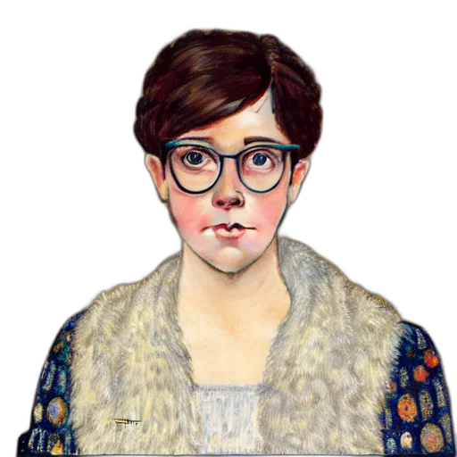 jacket, face, photorealistic, oil painting transparent PNG cut-out