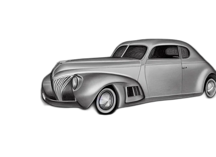 car, photorealistic, pencil sketch, 3d render transparent PNG cut-out