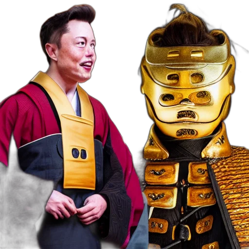 golden, elon, musk, dressed transparent PNG cut-out