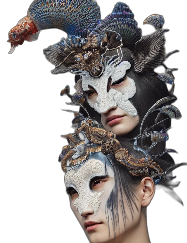 mask, face, crown, jewelry transparent PNG cut-out