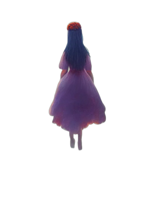 dress, umbrella, crown, hair transparent PNG cut-out