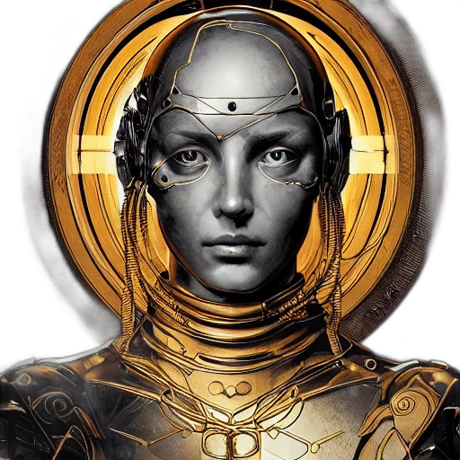 robot, face, jewelry, crown transparent PNG cut-out