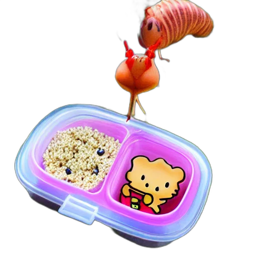 food, creature, 3d render, underwater transparent PNG cut-out