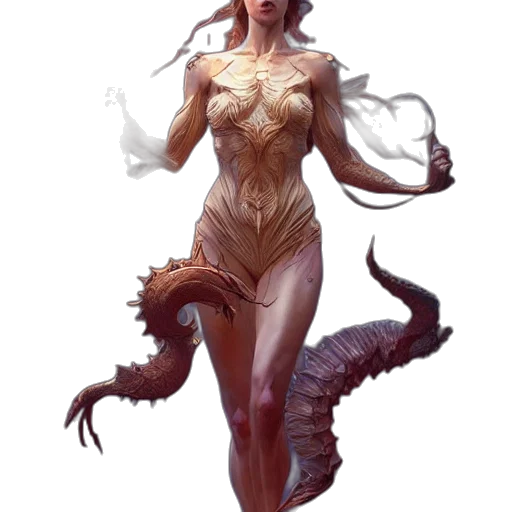 creature, dragon, dress, concept art transparent PNG cut-out
