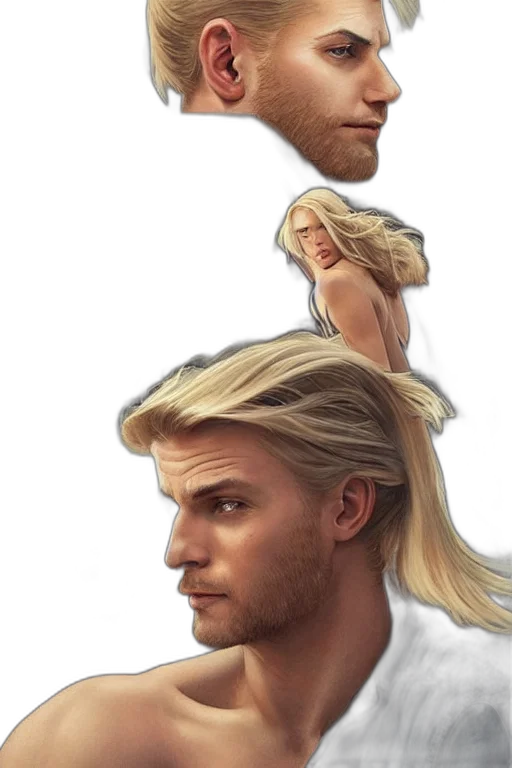 hair, face, concept art, comic book art transparent PNG cut-out