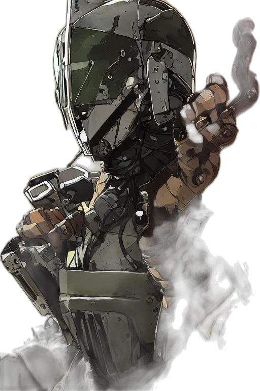 robot, weapon, concept art, cyberpunk transparent PNG cut-out