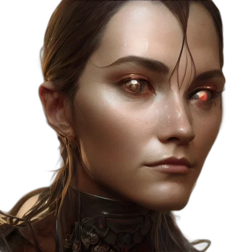 face, robot, staff, fantasy art transparent PNG cut-out