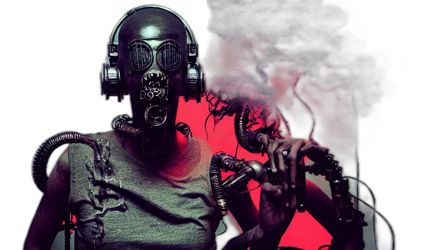 mask, robot, cyberpunk, concept art transparent PNG cut-out