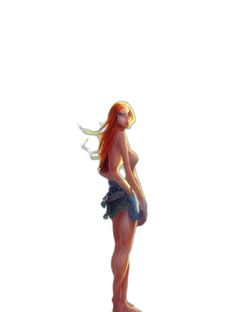 dress, staff, weapon, creature transparent PNG cut-out