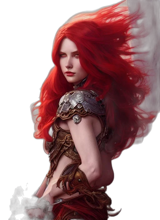 dress, dragon, sword, fantasy art transparent PNG cut-out