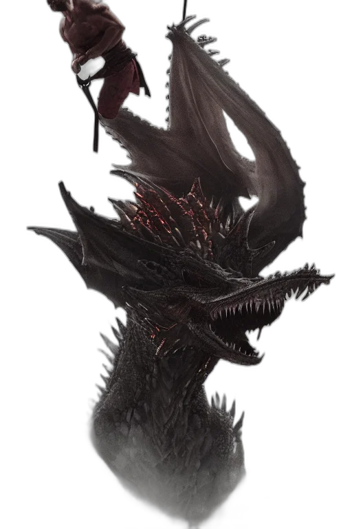dragon, creature, animal, staff transparent PNG cut-out
