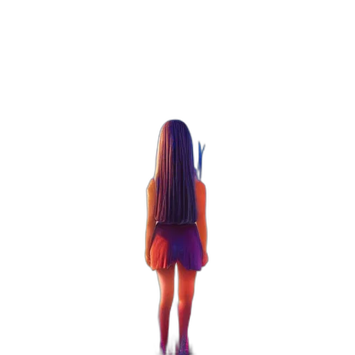 dress, hair, creature, robot transparent PNG cut-out