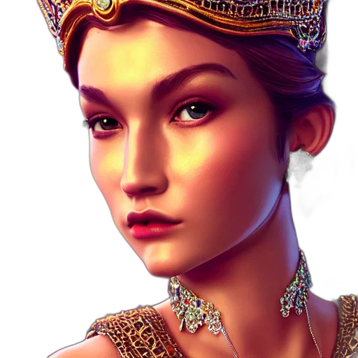 crown, jewelry, face, fantasy art transparent PNG cut-out
