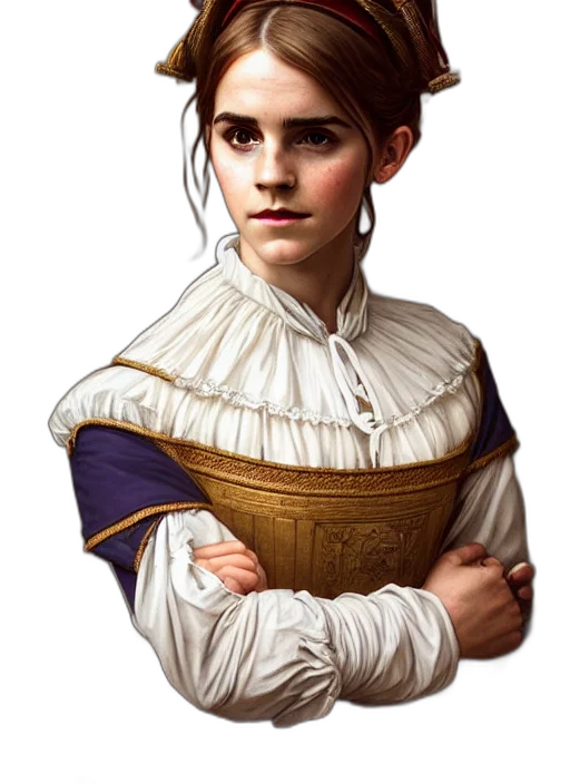 face, dress, crown, staff transparent PNG cut-out
