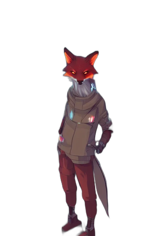 jacket, staff, creature, animal transparent PNG cut-out