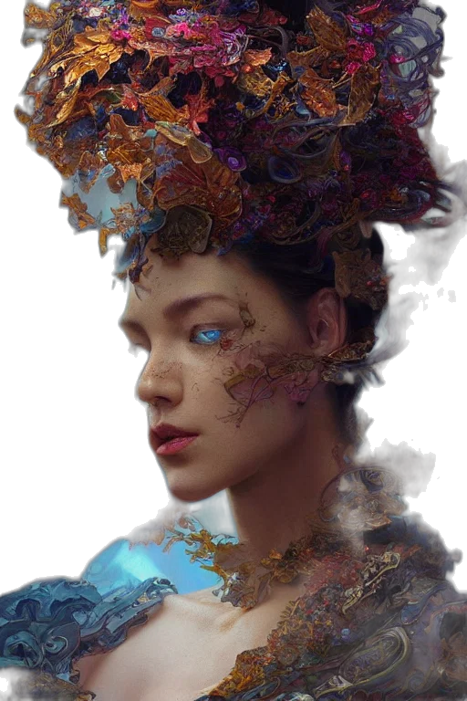 crown, face, mask, flower transparent PNG cut-out