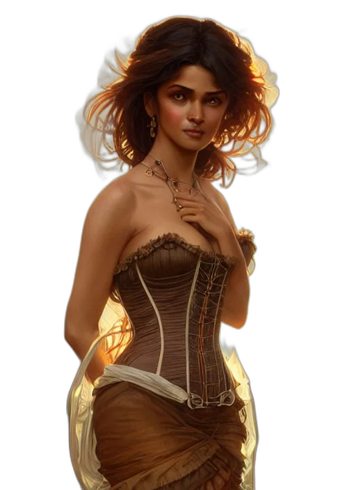 dress, jewelry, fantasy art, concept art transparent PNG cut-out