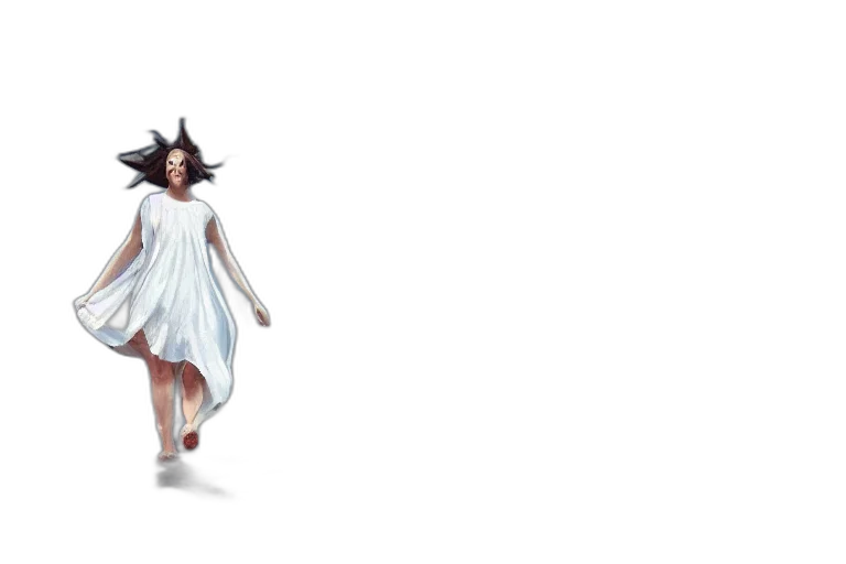 dress, hair, creature, concept art transparent PNG cut-out