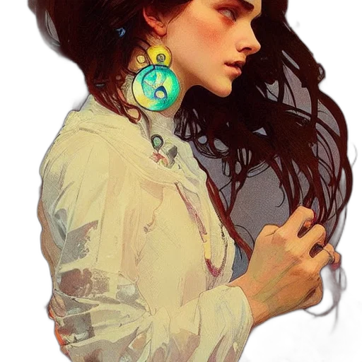 jewelry, face, dress, jacket transparent PNG cut-out