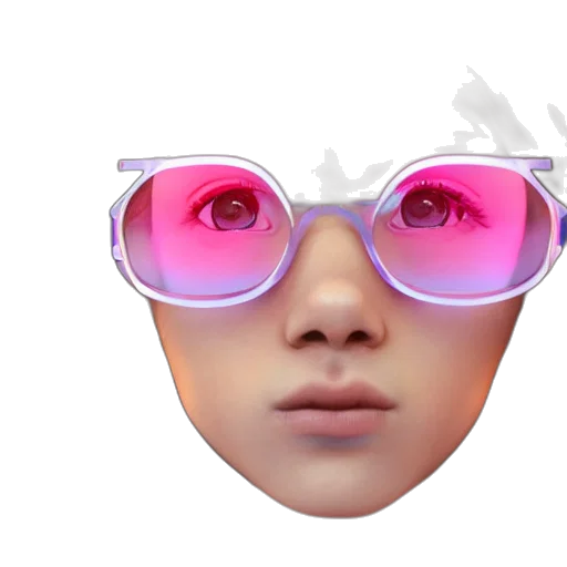 mask, face, vaporwave, 3d render transparent PNG cut-out