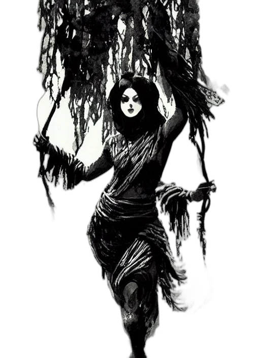 creature, staff, dress, mask transparent PNG cut-out