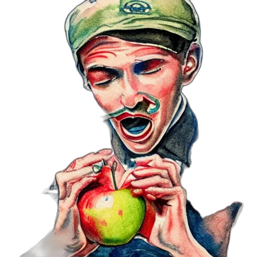 food, face, staff, watercolor transparent PNG cut-out
