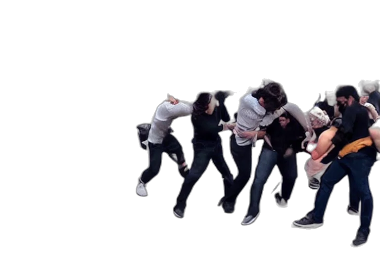 outer space, android, cannibals, attacking transparent PNG cut-out