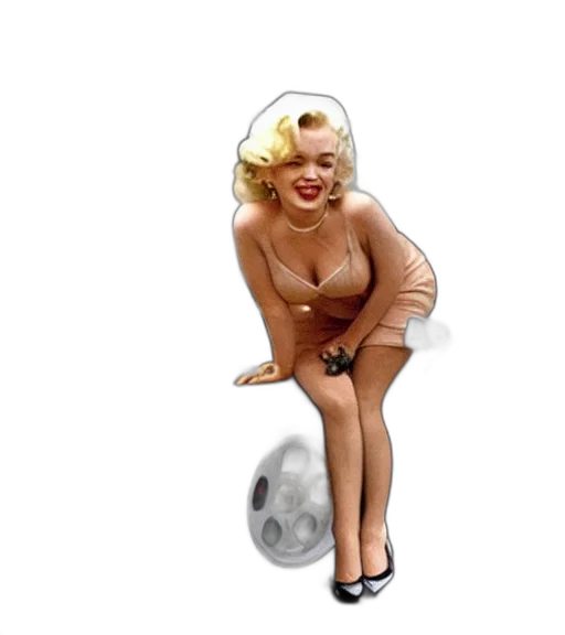 concept art, cartoon, 3d render, marilyn transparent PNG cut-out