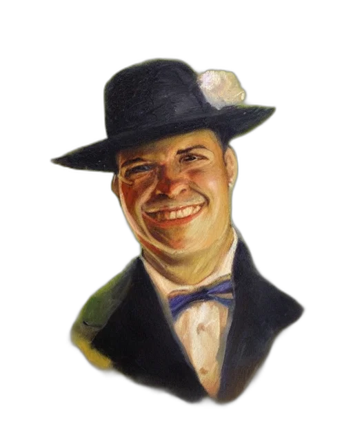 hat, staff, face, jacket transparent PNG cut-out