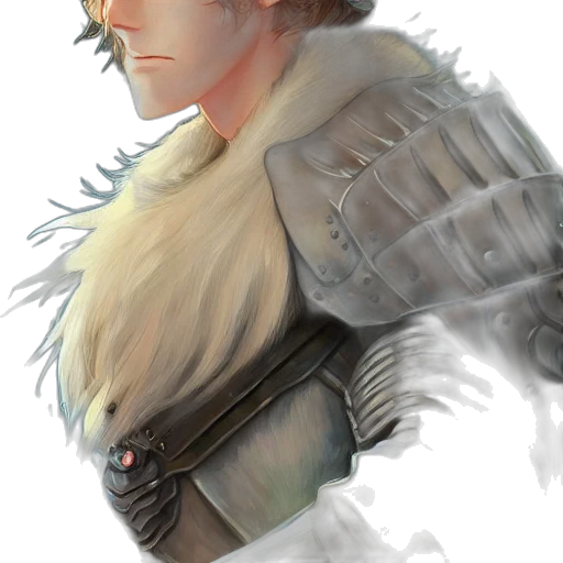 jacket, face, staff, sword transparent PNG cut-out