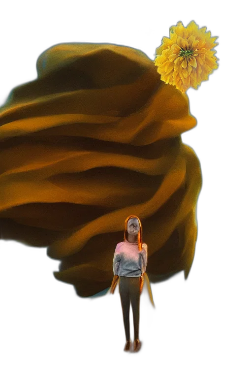 flower, hair, dress, creature transparent PNG cut-out
