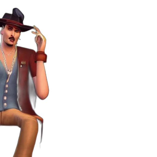 hat, staff, furniture, 3d render transparent PNG cut-out