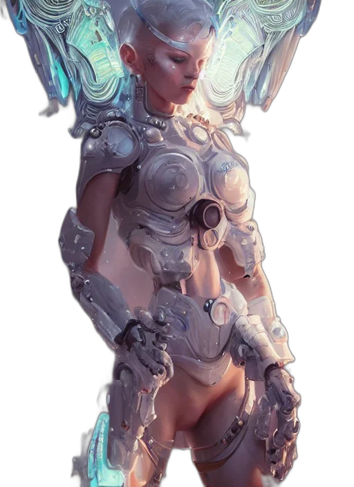 robot, dress, weapon, face transparent PNG cut-out