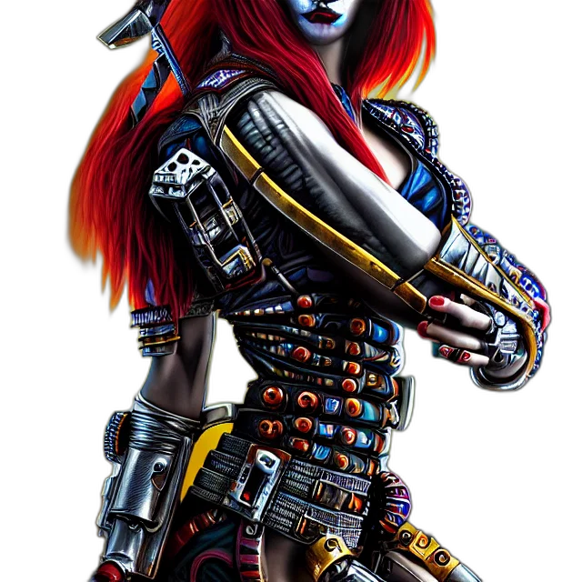 robot, weapon, staff, cyberpunk transparent PNG cut-out