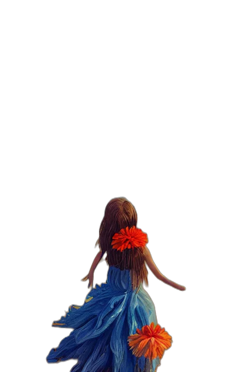 dress, hair, flower, crown transparent PNG cut-out