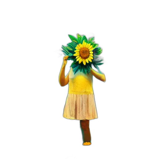 flower, dress, staff, mask transparent PNG cut-out