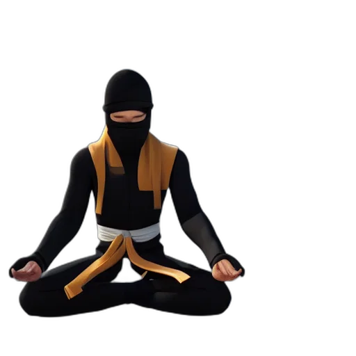mask, staff, jacket, 3d render transparent PNG cut-out