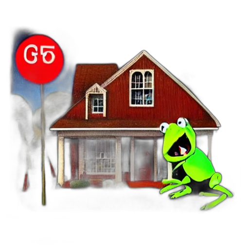 3d render, concept art, fog, kermit transparent PNG cut-out